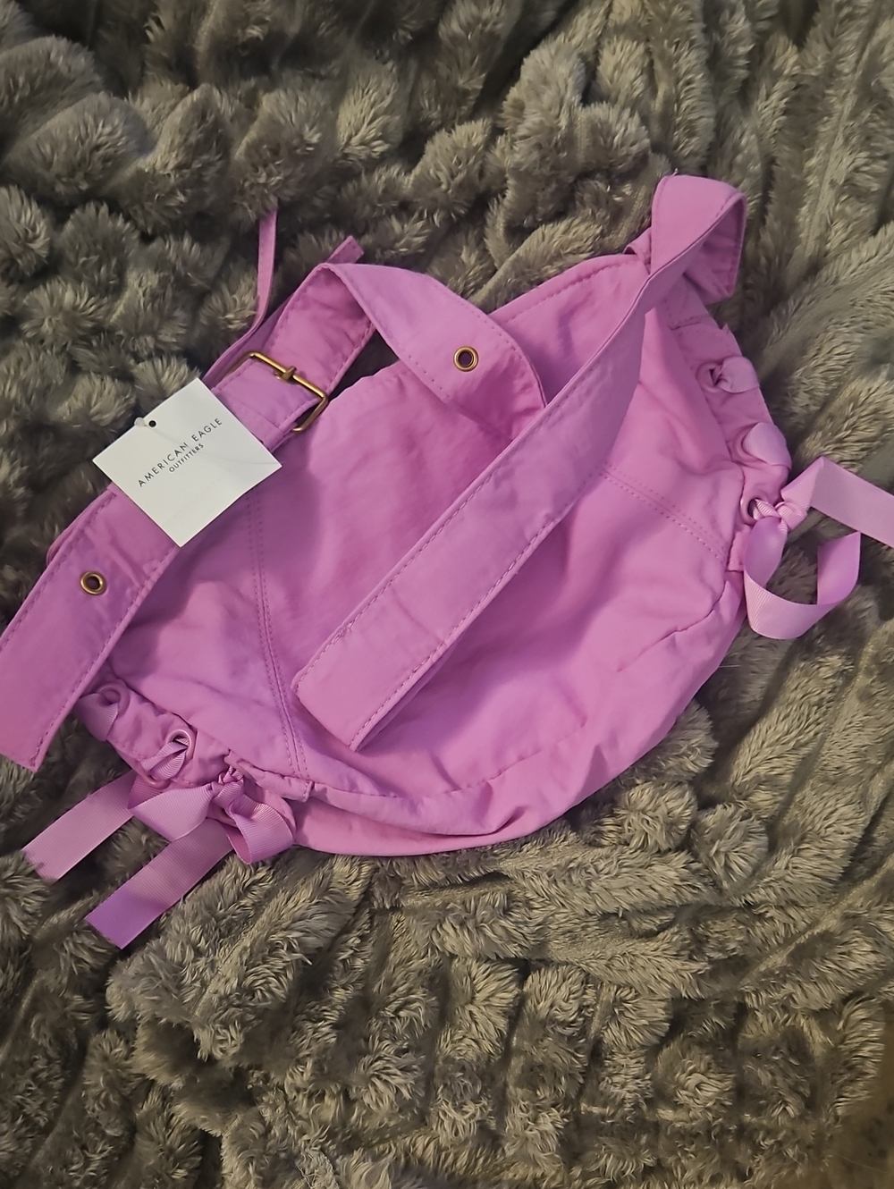 American Eagle Outfitters Lavender Shoulder Bag with Gold Hardware